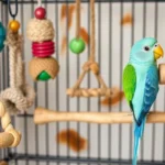 Proper placement of a bird cage in a well-lit, draft-free area