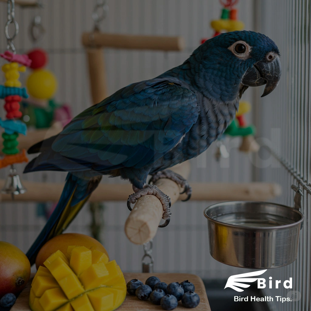 Parrot glowing with bird health tips from FlippyBird.app