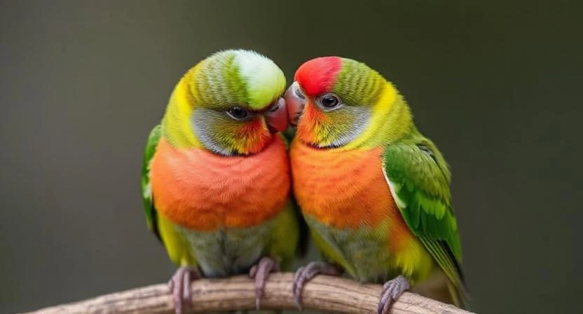 A pair of lovebirds cuddling - essential bird breeding tips